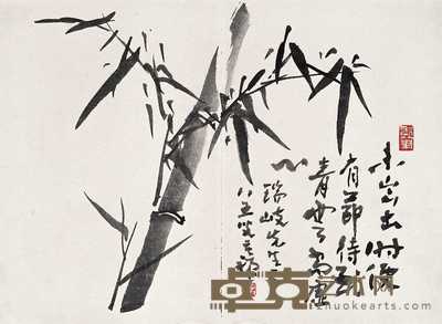 李苦禅 1983年作 墨竹 镜心 32×44cm